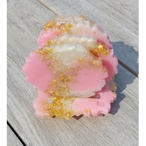 Onderzetters roze/parelmoer/goud